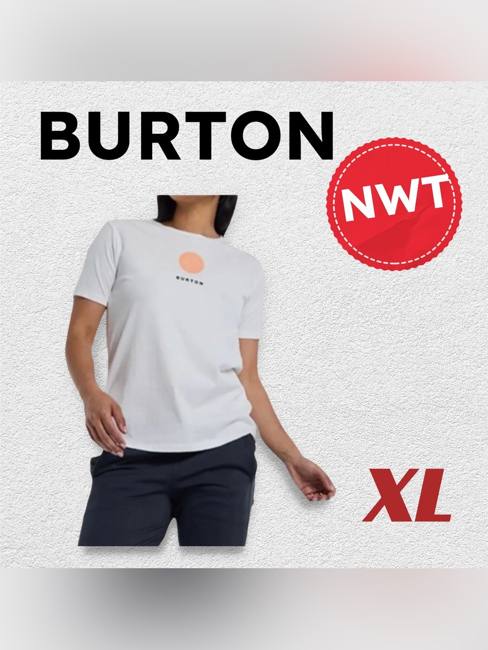 🇺🇸🆕NWT BURTON | XL | White Skater Style & Graphic Logo tee (Fish 3D 24)*